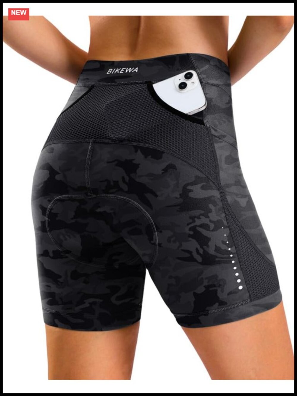 Women's Bike Shorts 4D Gel Padded with Pockets 5 Inch Inseam High Rise